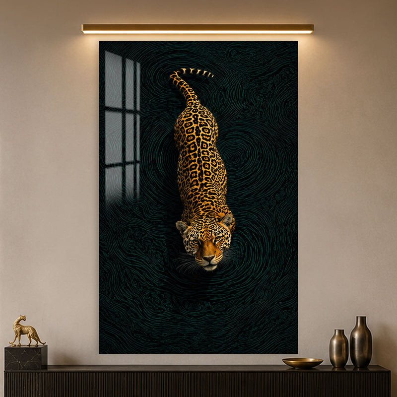 Karanlıkta Leopar Cam Tablo – Cam Tablo