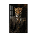 Takım Elbiseli Leopar Beyefendi Cam Tablo – Cam Tablo