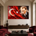 Kızıl Bayrakta Atatürk Cam Tablo