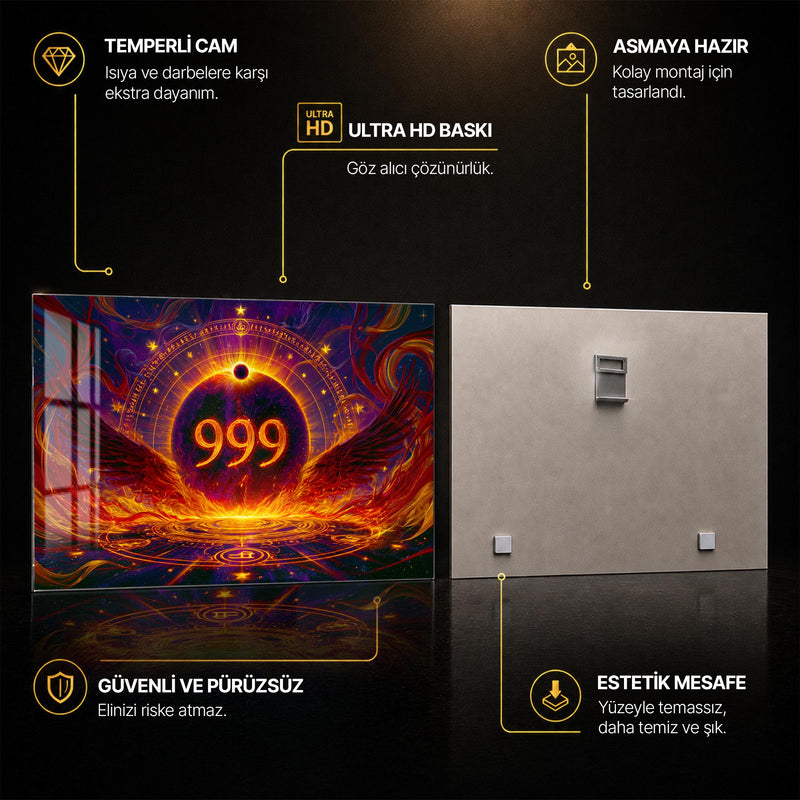 Tutulma Kanatlarında 999 Cam Tablo – Cam Tablo