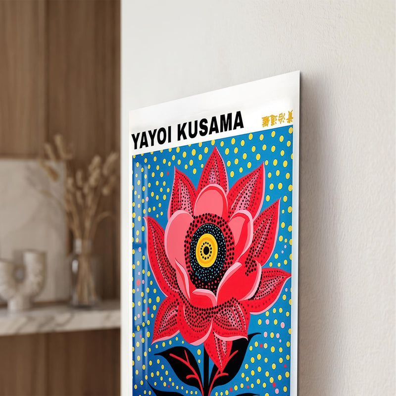 Mavi Gökyüzünde Kırmızı Çiçek Cam Tablo – Cam Tablo