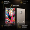 Renkli Graffiti Pop Art Portre Cam Tablo – Cam Tablo