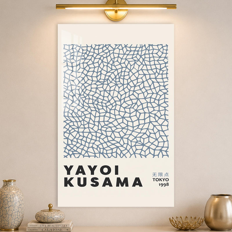 Mavi Sonsuz Ağ Deseni Cam Tablo – Cam Tablo