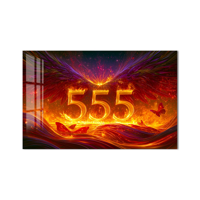 Kelebekli Alev Kanat 555 Cam Tablo – Cam Tablo