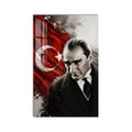 Düşünceli Atatürk Cam Tablo