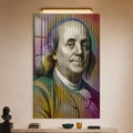 Dolar Dokulu Franklin Portresi Cam Tablo – Cam Tablo