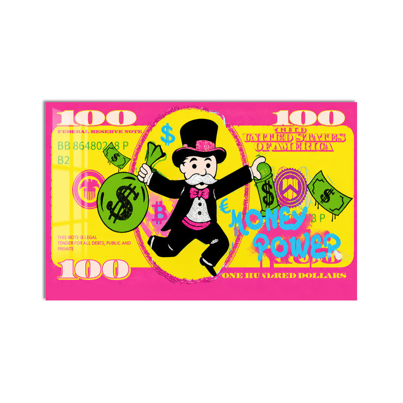 Para Adam 100 Dolar Pop Art Cam Tablo – Cam Tablo