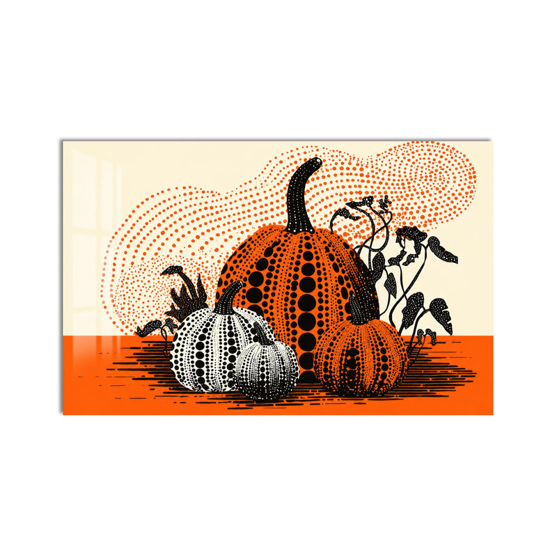 Turuncu Benekli Kabak Topluluğu Cam Tablo – Cam Tablo
