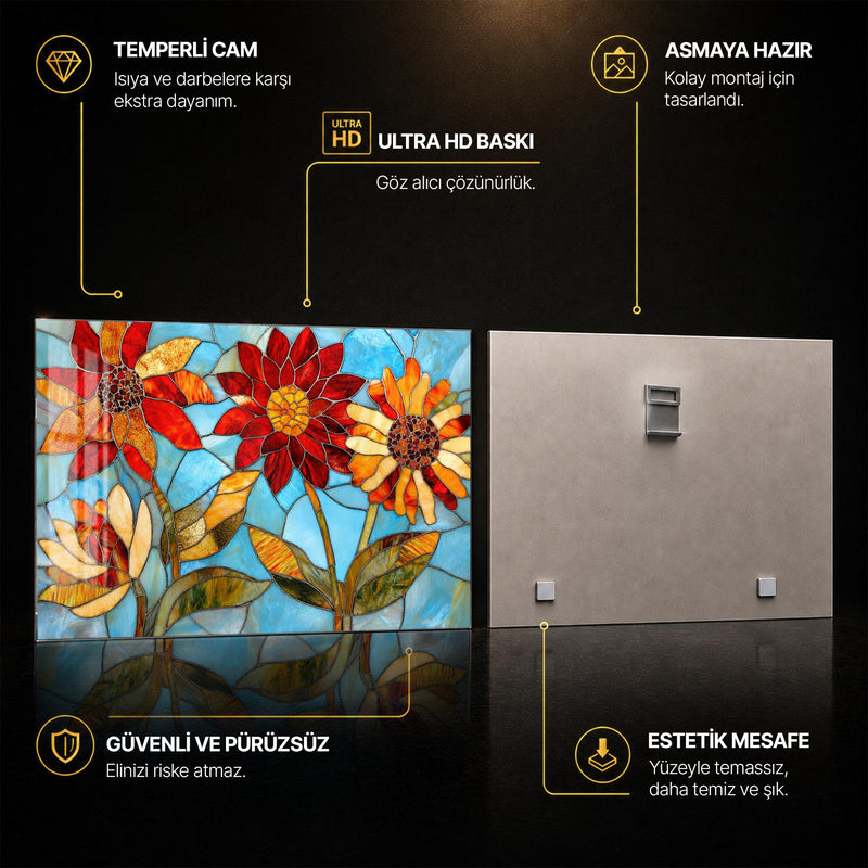 Vitray Ayçiçeği Cam Tablo – Cam Tablo