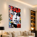 SOLO Yazılı Kolaj Portre Cam Tablo – Cam Tablo