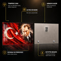 Kızıl Bayrakta Atatürk Cam Tablo