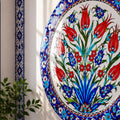 Yedi Kırmızı Lale İznik Bahçesi Cam Tablo – Cam Tablo