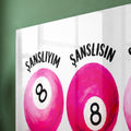 Pembe Bilardo Toplarında Şans Cam Tablo – Cam Tablo