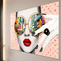 Gözlüklü Kadın Pop Art Cam Tablo – Cam Tablo