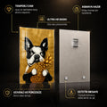 Ananaslı Boston Terrier Cam Tablo – Cam Tablo