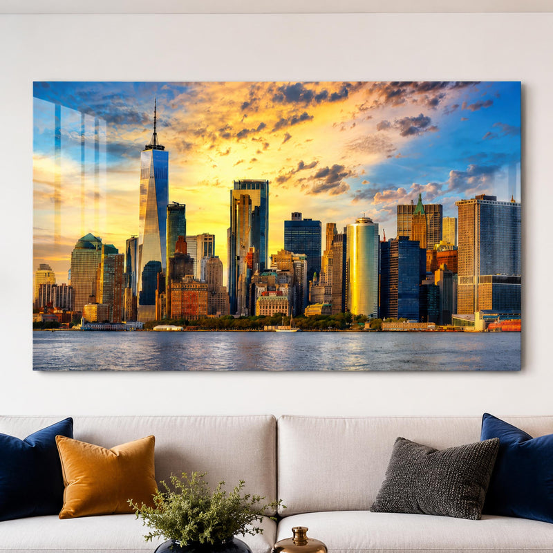 New York Manhattan Gün Batımı Cam Tablo – Cam Tablo
