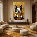 Ananaslı Boston Terrier Cam Tablo – Cam Tablo