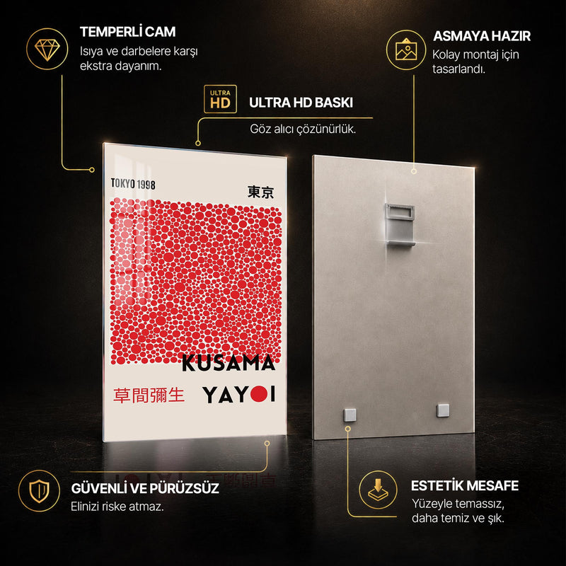 Kırmızı Noktaların Sonsuzluğu Cam Tablo – Cam Tablo