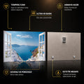 Santorini Mavi Kubbeler Cam Tablo – Cam Tablo