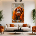 Düşünceli Orangutan Cam Tablo – Cam Tablo