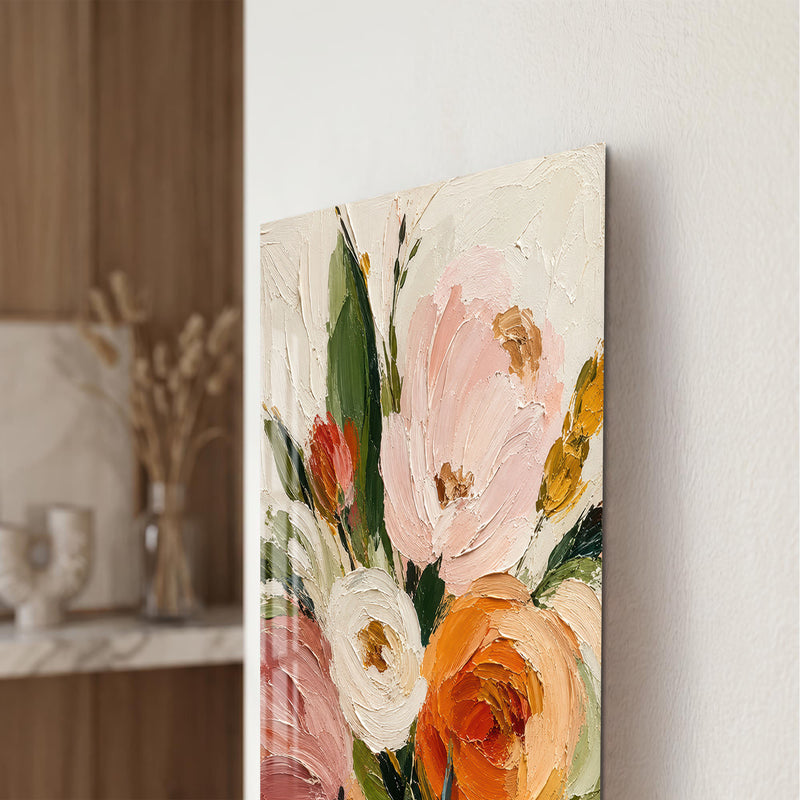 Pastel Gül Buketi Cam Tablo – Cam Tablo