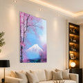 Fuji Dağı ve Sakura Ağaçları Cam Tablo – Cam Tablo