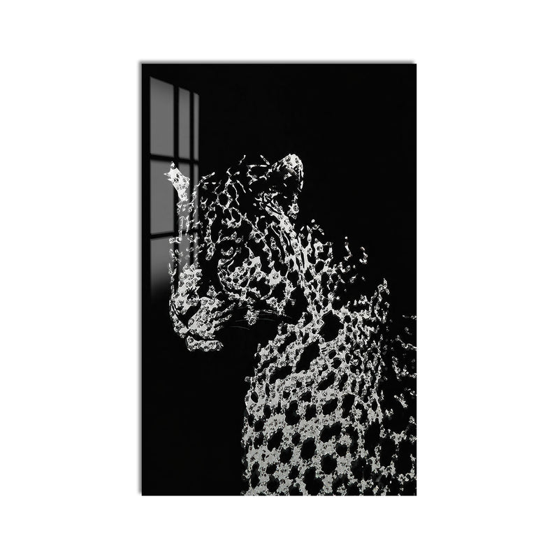 Kristal Benekli Leopar Cam Tablo – Cam Tablo