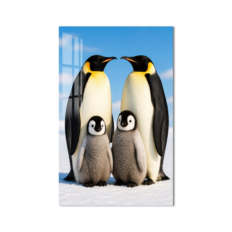 Penguen Ailesi Cam Tablo – Cam Tablo