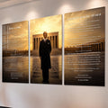 Atatürk Köşesi Üçlü Cam Tablo Seti — Anıtkabir Altın Işıklı