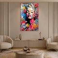 Renkli Graffiti Pop Art Portre Cam Tablo – Cam Tablo