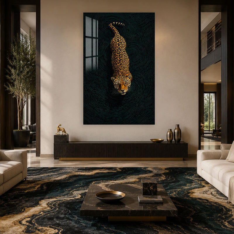 Karanlıkta Leopar Cam Tablo – Cam Tablo