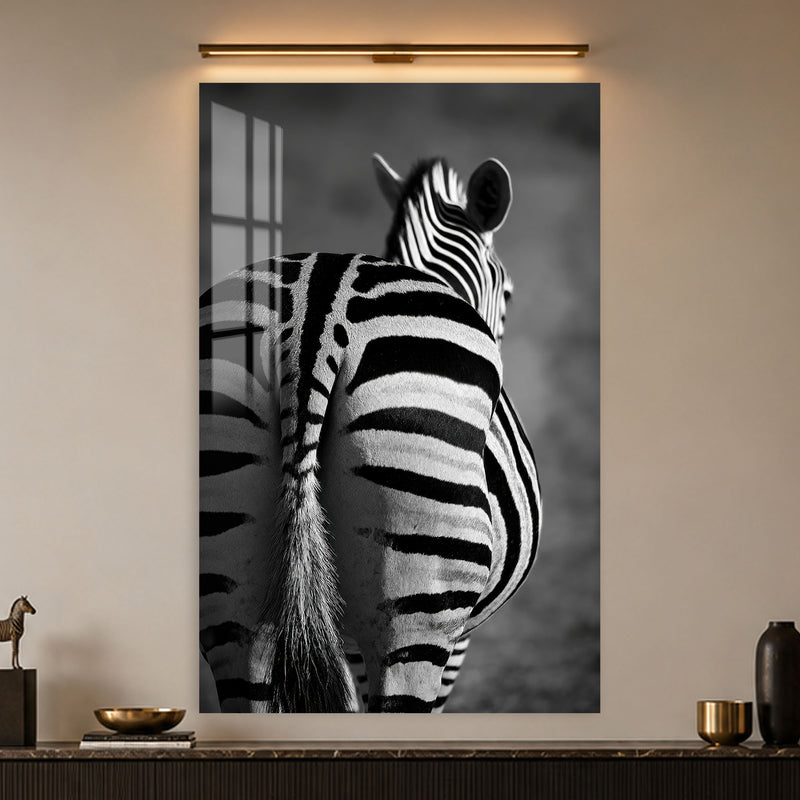 Zebra Sırtı Siyah Beyaz Cam Tablo – Cam Tablo