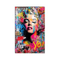 Renkli Graffiti Pop Art Portre Cam Tablo – Cam Tablo