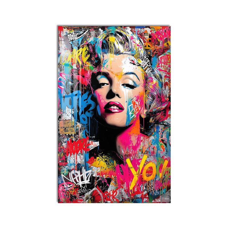 Renkli Graffiti Pop Art Portre Cam Tablo – Cam Tablo