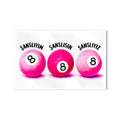 Pembe Bilardo Toplarında Şans Cam Tablo – Cam Tablo