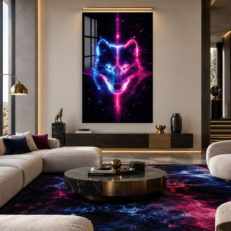 Neon Kurt Başı Cam Tablo – Cam Tablo