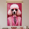 Pembe Takımlı Pudel Köpek Cam Tablo – Cam Tablo