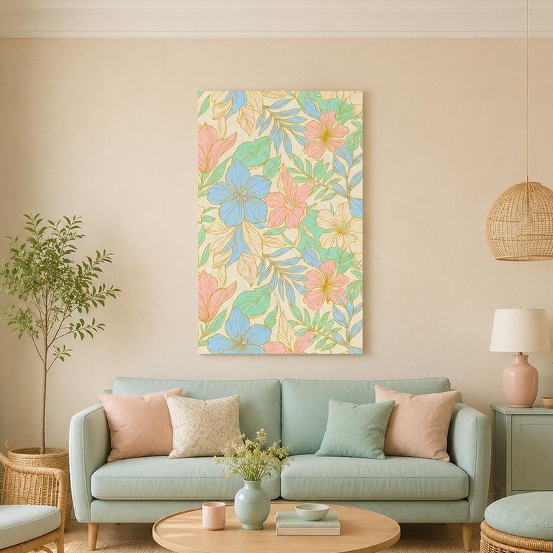 Pastel Çiçek Bahçesi Cam Tablo – Cam Tablo