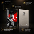 Fırça Bayraklı Atatürk Cam Tablo