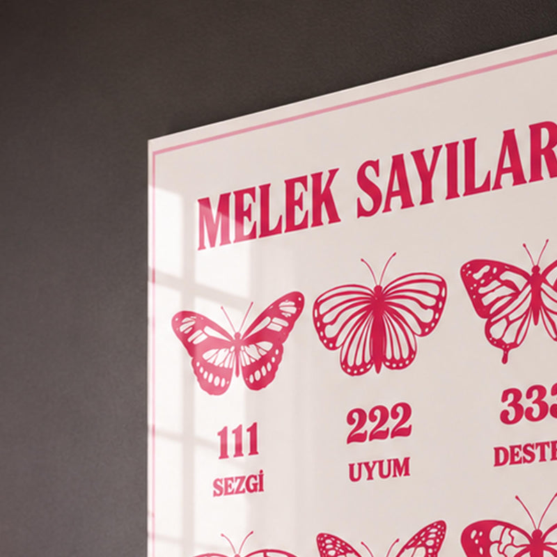 Melek Sayıları Kelebek Rehberi Cam Tablo – Cam Tablo