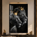 Taçlı Aslan Çifti Cam Tablo – Cam Tablo