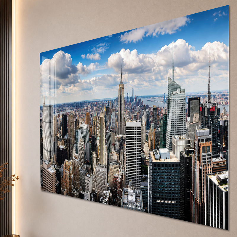 New York Üstten Manzara Cam Tablo – Cam Tablo