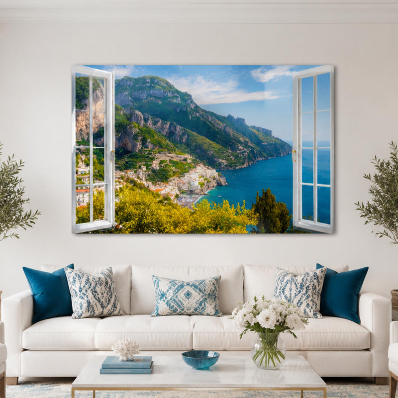 Amalfi Akdeniz Kıyısı Cam Tablo – Cam Tablo