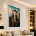 Dağ Manzaralı Maskeli Dandy Cam Tablo – Cam Tablo