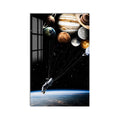 Gezegenlere Uzanan Astronot Cam Tablo – Cam Tablo