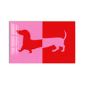 Pembe Kırmızı Sosis Köpek Cam Tablo – Cam Tablo