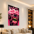 Pembe Yılanlı Medusa Portresi Cam Tablo – Cam Tablo