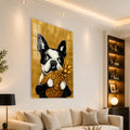 Ananaslı Boston Terrier Cam Tablo – Cam Tablo