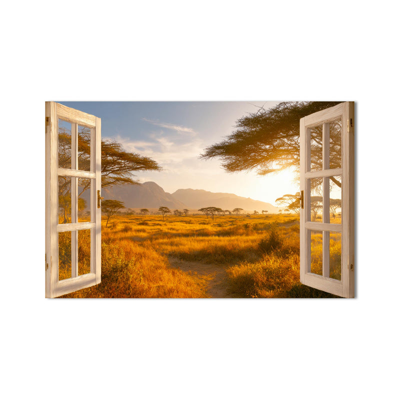 Afrika Savana Akasya Cam Tablo – Cam Tablo