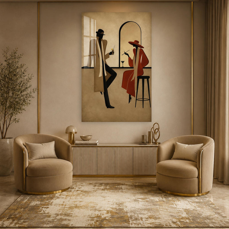 Art Deco Barda Zarif Çift Cam Tablo – Cam Tablo